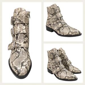 Steven New York Harmon Snakeskin Design Booties EUC $150 Size 8.5     S3151